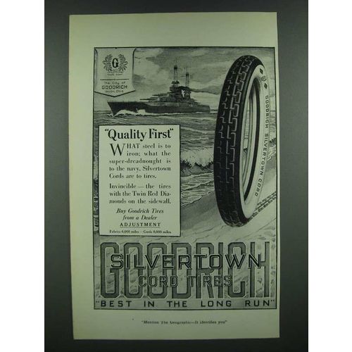 1919 Goodrich Silvertown Cord Tires Ad - Super-Dreadnought