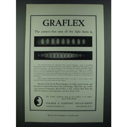 1919 Graflex Camera Ad - Uses All The Light There Is