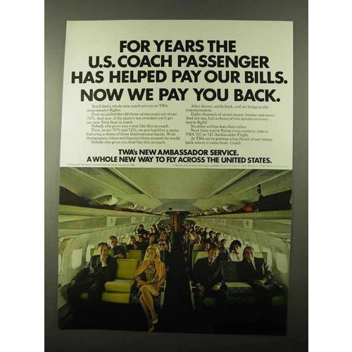 1971 TWA Airline Ad - The U.S. Coach Passenger