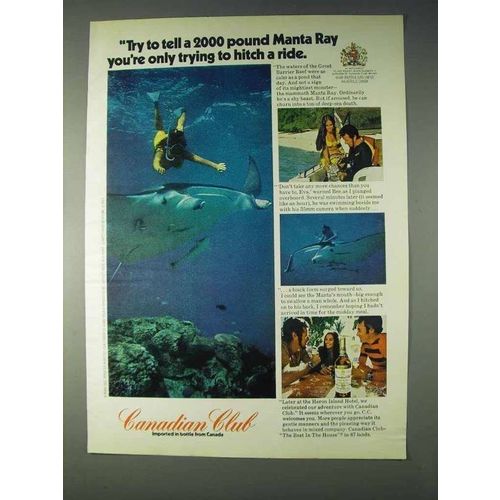 1972 Canadian Club Whisky Ad - Manta Ray