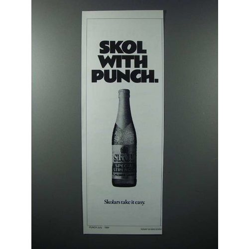 1984 Skol Beer Ad - Skol With Punch