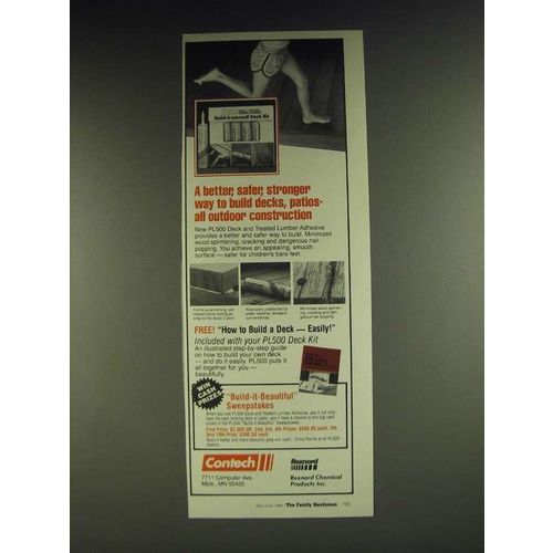 1984 Rexnard Chemical Contech PL500 Deck and Treated Lumber Adhesive Ad