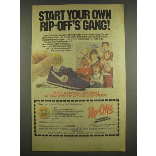 1985 Rip-Off's Athletic Shoes Ad - Start Your Own Rip-Off's Gang
