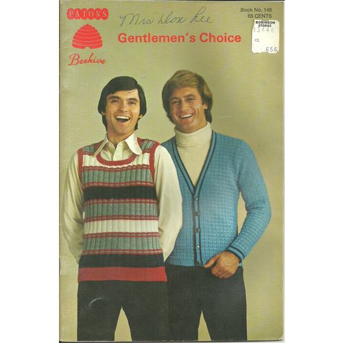 1970's Patons & Beehive Knitting Booklet #146 Gentlemen’s Choice Vests Pullovers