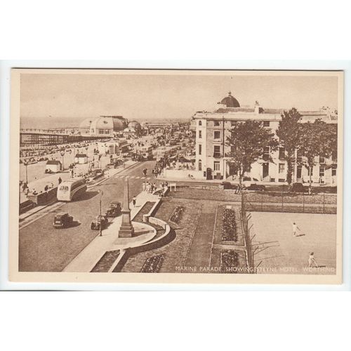 Marine Parade showing Steyne Hotel Worthing West Sussex Postcard Wardles