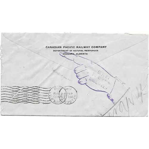 Canada Admiral WAR TAX Perfin CPR Letter Rate 1918, Calgary Alberta Slogan (1)