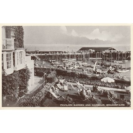Pavilion Garden and Harbour, Broadstairs Kent Postcard (Ken77990)