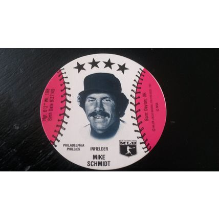 1981 MSA Disc Blank Back Mike Schmidt Excellent-Mint (6) Philadelphia Phillies