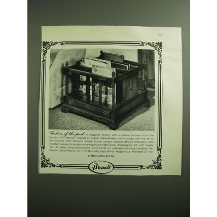 1970 Brandt Cabinet Works Society Hill Collection Magazine Library Advertisement