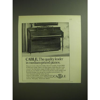 1974 Cable Piano Ad - Cable. The quality leader in medium-priced pianos