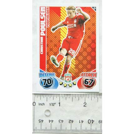 2010/11 Topps Match Attax Trading Card 174 Christian Poulsen, Liverpool FC