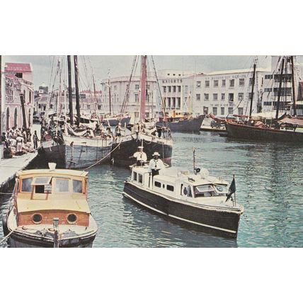 Barbados Schooners Bridgetown Harbour Policeman Postcard