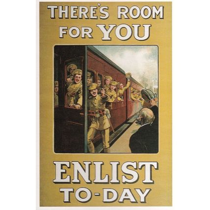 There's Room For You Enlist Today WW1 Train Army Poster Postcard