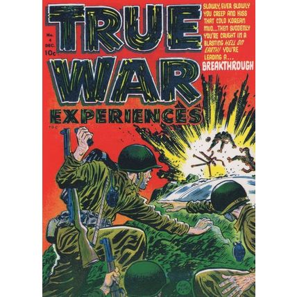 True War Experiences 1950s Military Comic Mine Explosion Postcard