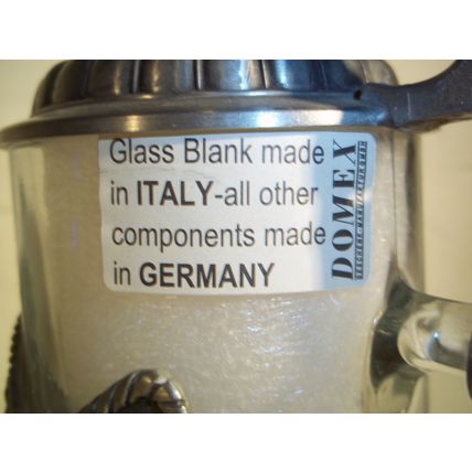 Domex Geschenk Italy Glass Zinn Stein Pewter Lid, Germany