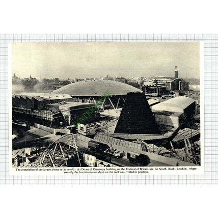 Dome Of Discovery Building Festival Of Britain South Bank London - 1950 Cutting