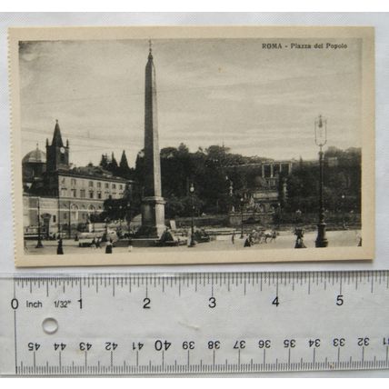 vintage postcard Rome, Piazza del Popolo