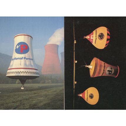 National Power Old Lampshade Hot Air Balloon Bell 2x Postcard s