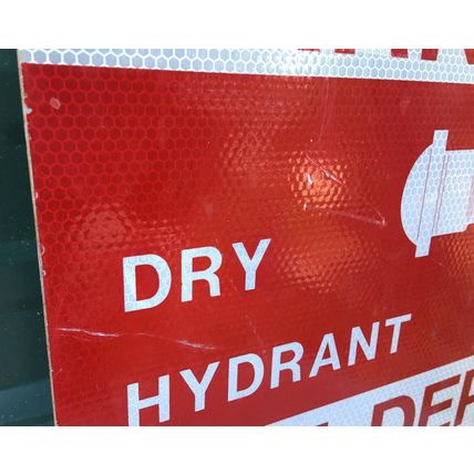 No Parking Dry Hydrant Fire Dept Use Only Sign 12x18 vintage reflective aluminum