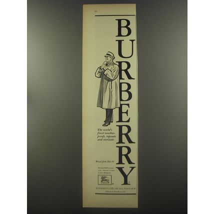 1956 Burberry Coats Ad - The world's finest weather-proofs, topcoats