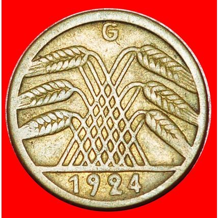 PYRAMID OF WHEAT (1923-1925):GERMANY★5 RENTENPFENNIGS 1924G★LOW START★NO RESERVE