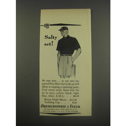 1956 Abercrombie & Fitch Polo Shirt Advertisement - Salty set!