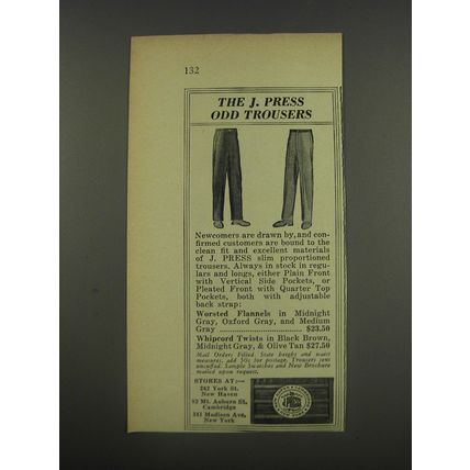 1956 J. Press Trousers Advertisement