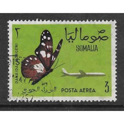 SOMALIA 1964 BUTTERFLY AIRPLANE AIRMAIL USED 3s