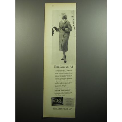 1957 Rodex Coats Advertisement - From spring into Fall