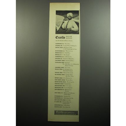 1957 Excello Shirts Ad - Excello Balsam Batiste can be found at these stores