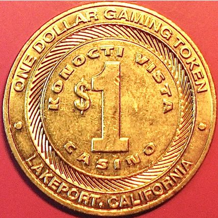Konocti Vista. $1 Casino Token. Lakeport, CA. P40.