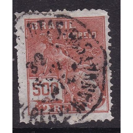 Brazil Postmark 599 Reis with France hand stamp?Fine Used VGC