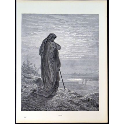 AMOS 1885 Gustave Doré - Auguste Trichon ANTIQUE ENGRAVING