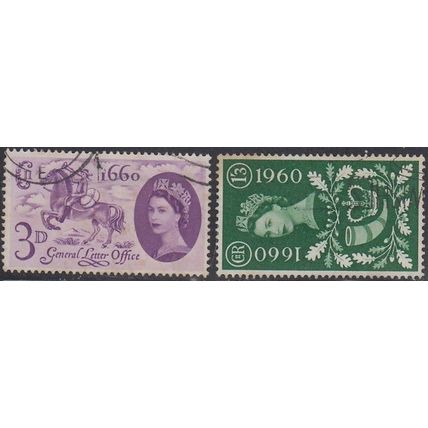 GB, 1960 ERII General Letter Office, SG 619/20 (Scott 375/6), used