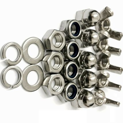 A2 STAINLESS IMPERIAL UNC FULL, HALF, DOME & WING NUTS - SPRING & FLAT WASHERS