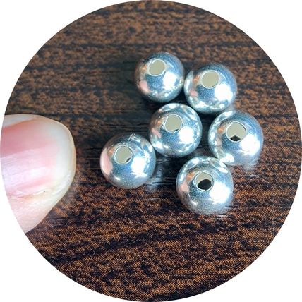 8mm Sterling Silver Beads 925 Glossy Jewellery Making 2mm Hole Hollow C36