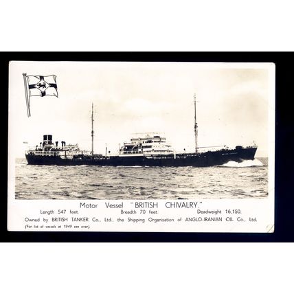 TA0826 - British Tanker Co. Oil Tanker - British Chivalry - postcard