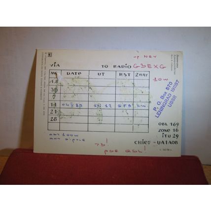 LENNINGRAD, RUSSIA used QSL card dated 1989 =