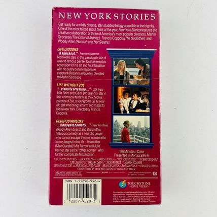 New York Stories VHS Video Tape New Factory Sealed