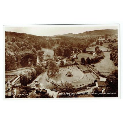 Denbighshire postcard Mold Loggerheads Tea Gardens & Ruthin Road