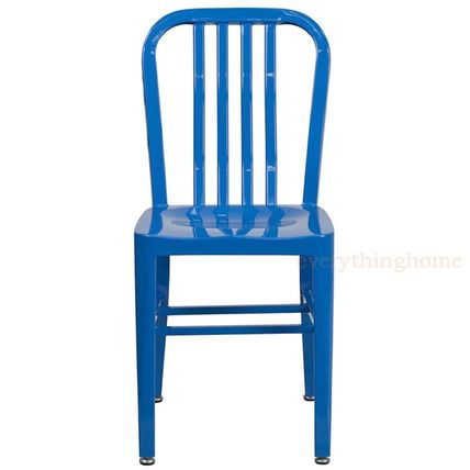 Mid-Century Blue 'Navy' Style Dining Chair Cafe Patio Restaurant In-Outdoor