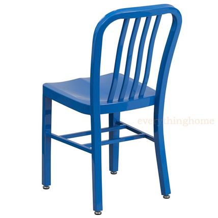 Mid-Century Blue 'Navy' Style Dining Chair Cafe Patio Restaurant In-Outdoor
