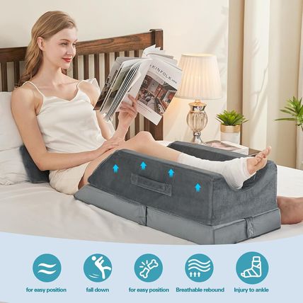 JOYWOO Memory Foam Leg Elevation Pillow - Post-Surgery, Knee and Ankle Injuries,