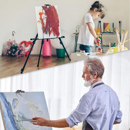 Easel for Painting Canvases 2 Pack - Aluminum Art Easel Stand for Table Top/Floo