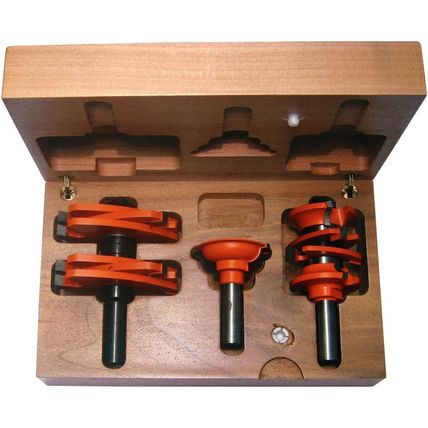 CMT 800.527.11 3-Piece Entry & Interior Door Router Bit Set in Hardwood Case, 1/