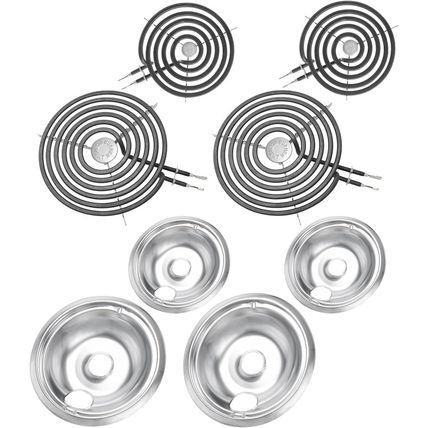 GE Drip Pans and Stove Burner Element Unit Set, Perfectly Fit WB30M1 & WB30M2 -R