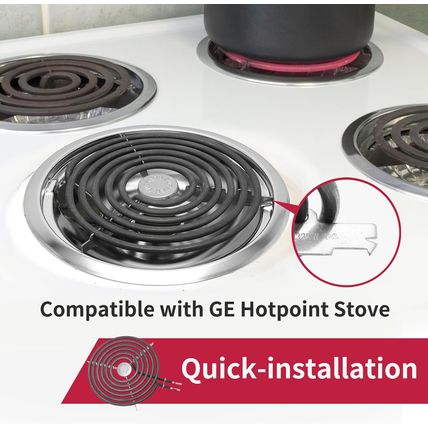 GE Drip Pans and Stove Burner Element Unit Set, Perfectly Fit WB30M1 & WB30M2 -R