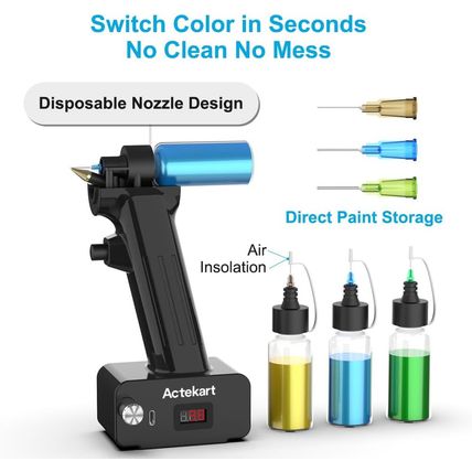 No-Clean Airbrush Kit with Disposable Nozzle (50Pcs X 0.2Mm & 100Pcs X 0.3Mm & 1