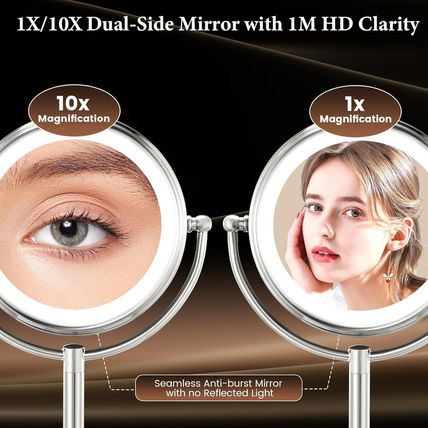 Professional 8.5" Large Lighted Makeup Mirror with Brighter Lights, 1X/10X True