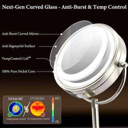 Professional 8.5" Large Lighted Makeup Mirror with Brighter Lights, 1X/10X True